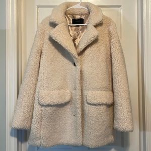 J crew Teddy Sherpa jacket. Cream color. Size large